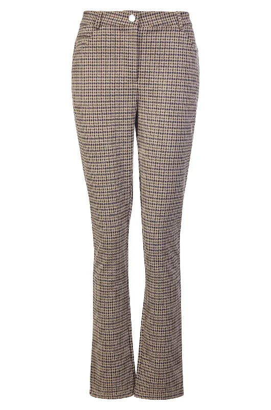 Jacquard Ponti Regular Pants | NAVY/MOCHA | 7817ZZ