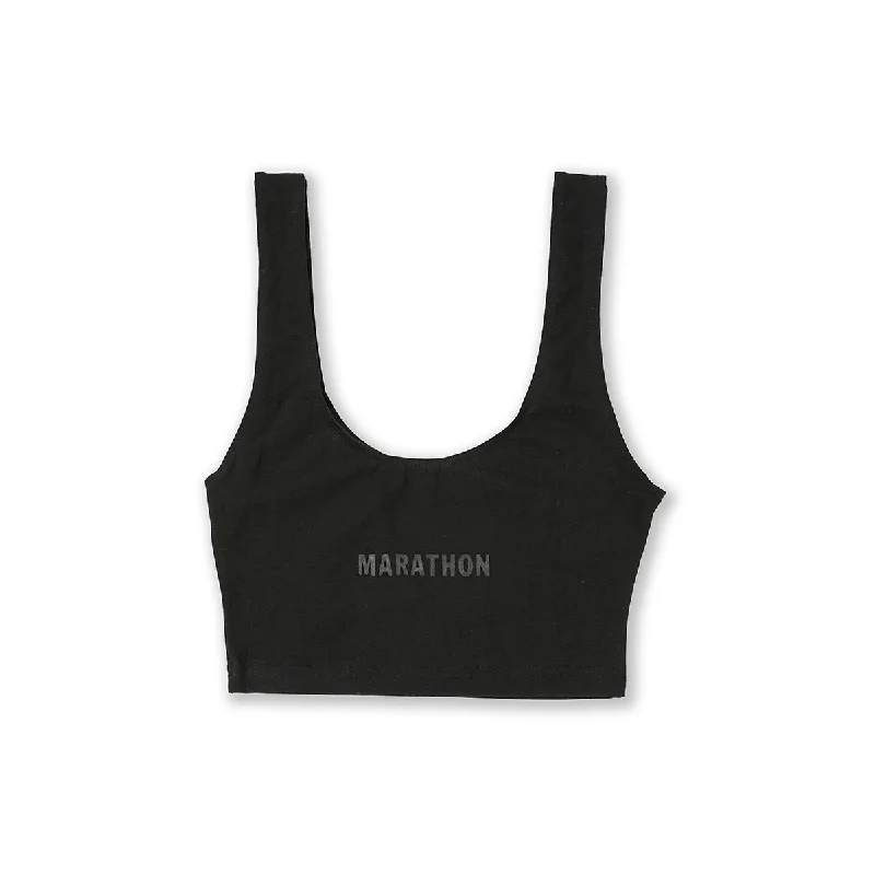 Women's Marathon Cropped Tank - Black