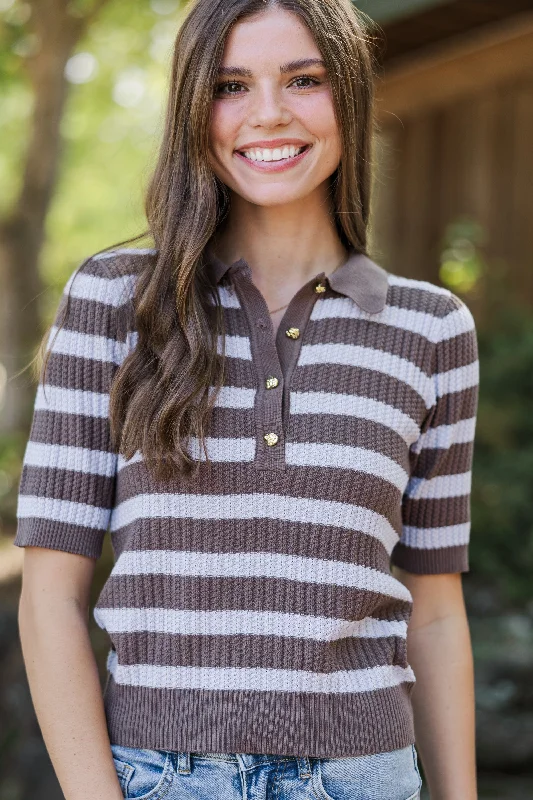 Easy Aspirations Lavender Striped Sweater